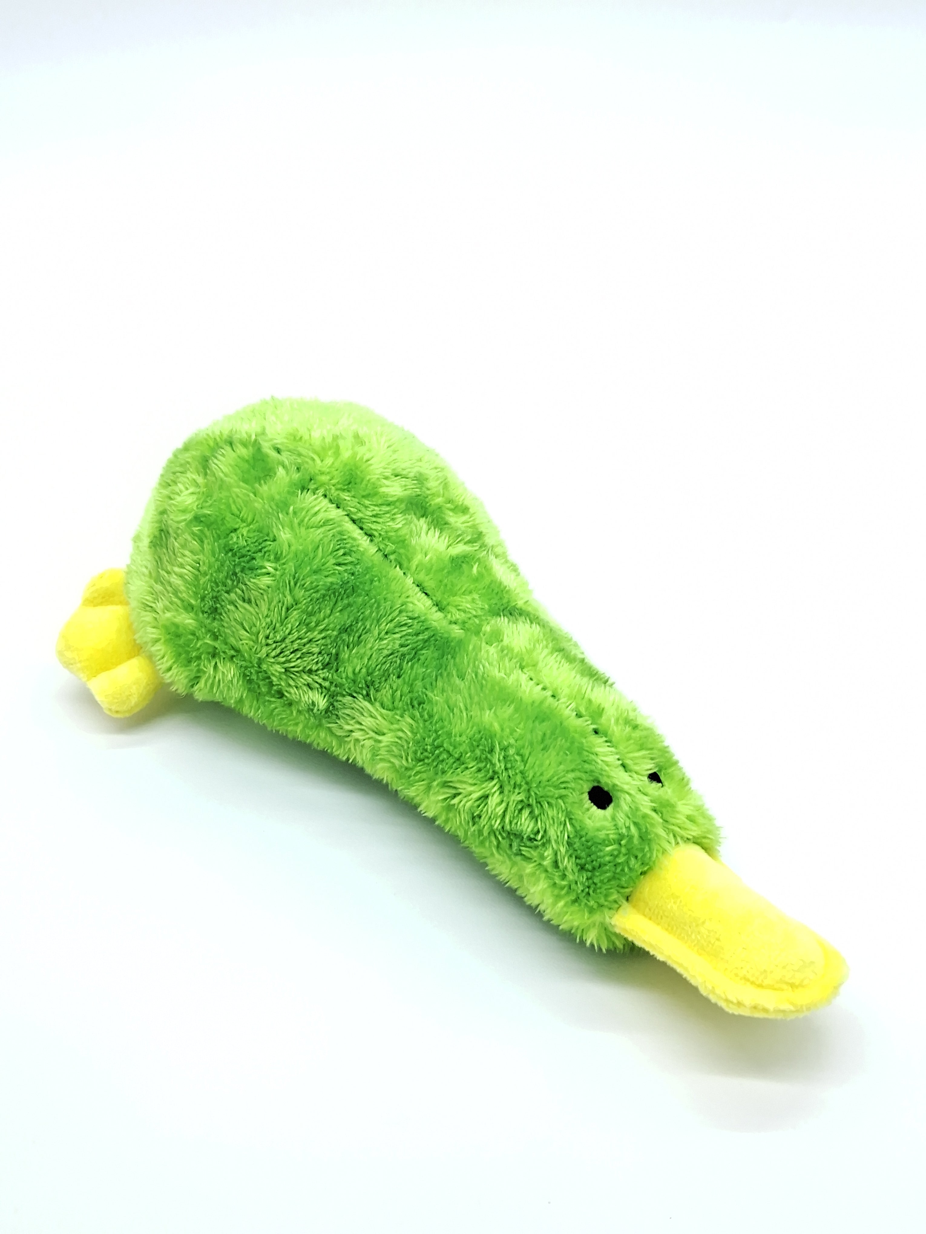 Colorful Platz the Platypus pet toy from Toys N Treats Box, designed for dogs, features plush fabric and playful design.