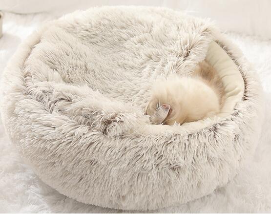 Soft 2-in-1 pet bed from My Store with cozy cushions and a removable cover, ideal for small dogs and cats.