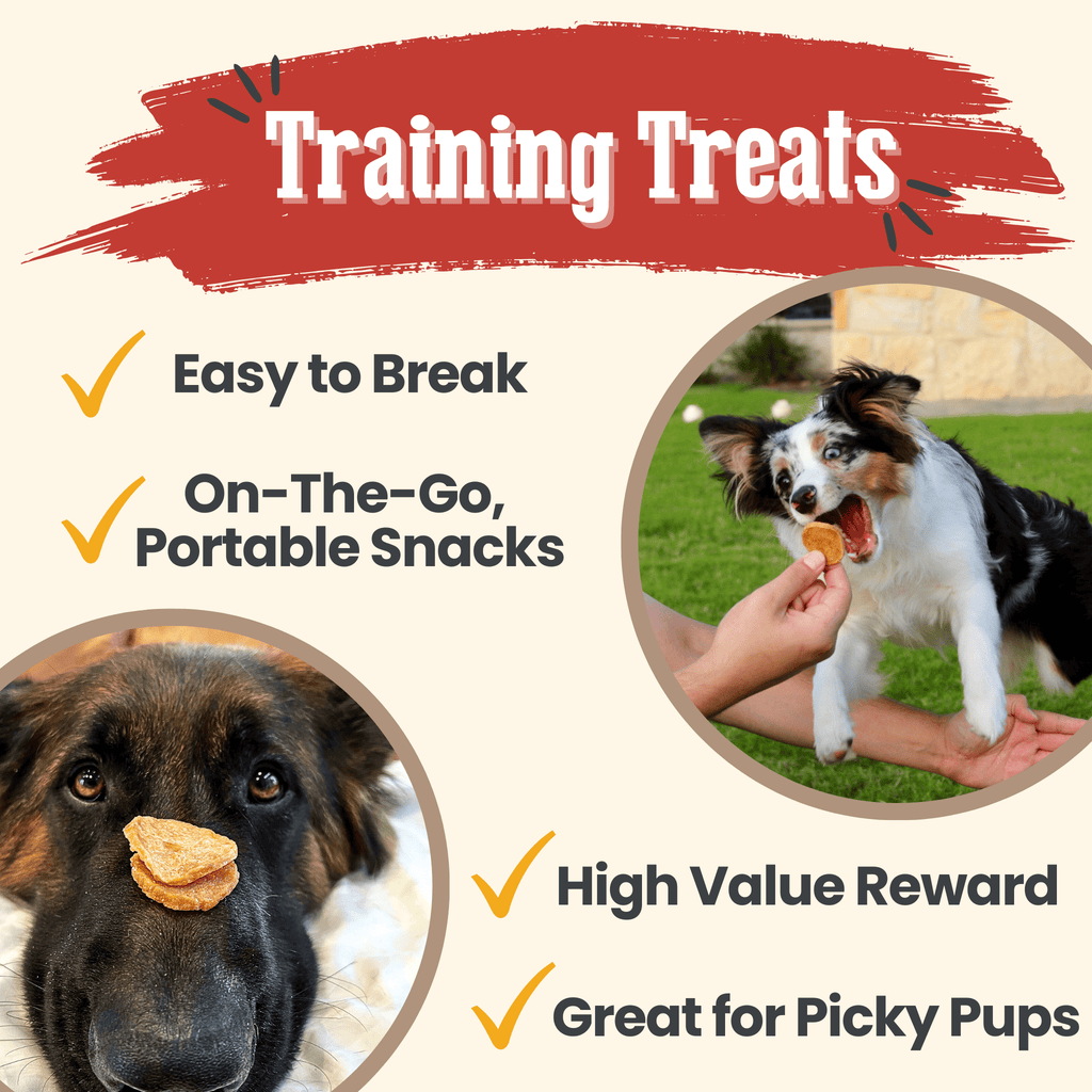 All-natural chicken chips dog treats from Farm To Pet, single-ingredient training snacks for dogs, shown in a 12oz package.