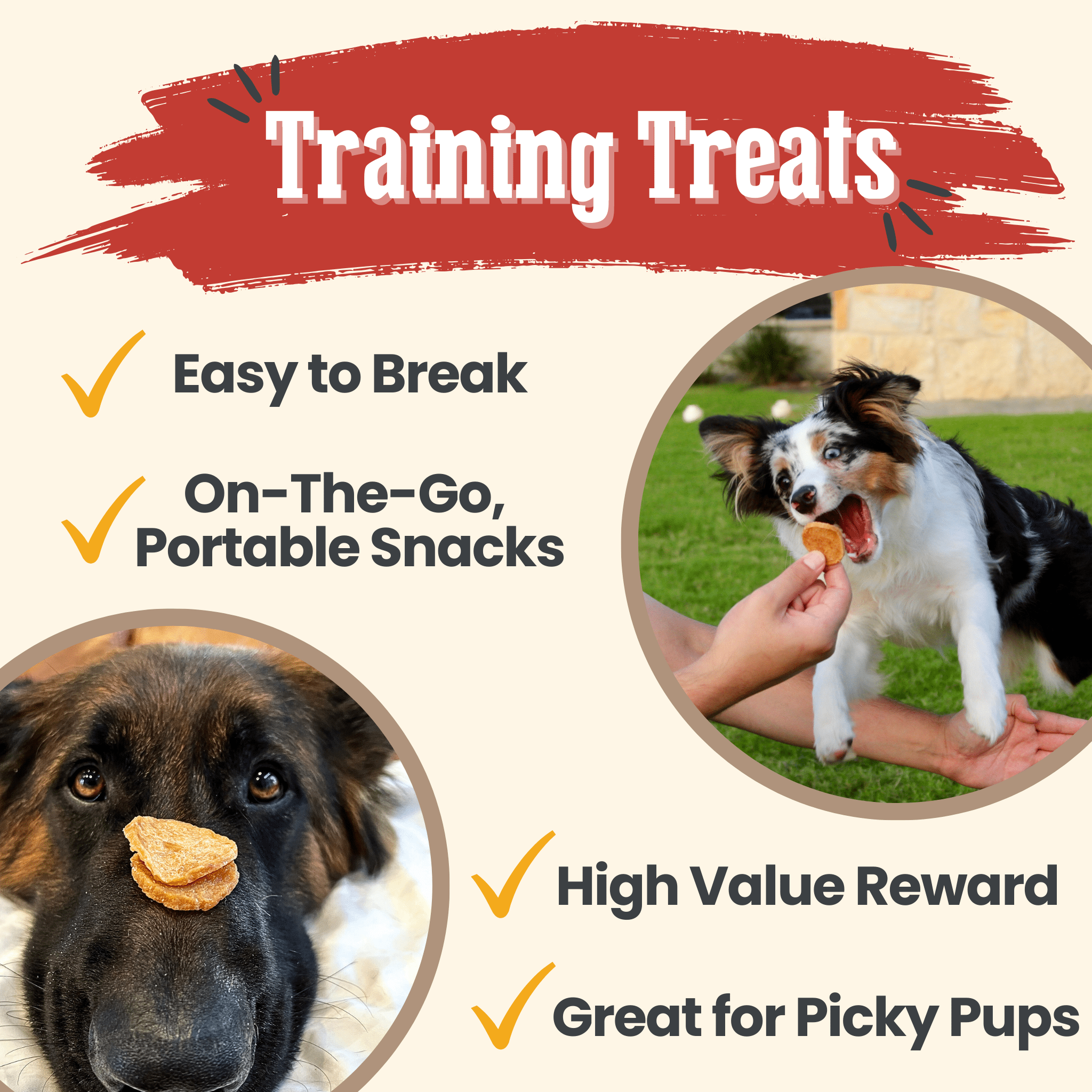All-natural chicken chips dog treats from Farm To Pet, single-ingredient training snacks for dogs, shown in a 12oz package.