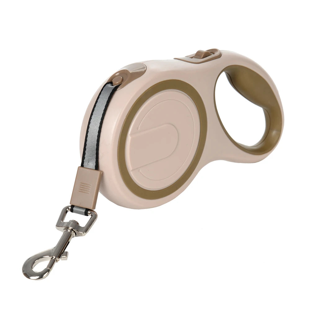 Heavy-duty retractable dog leash for large dogs, 5M/8M length, durable pet leash from Pet Essentials Hub with ergonomic handle.