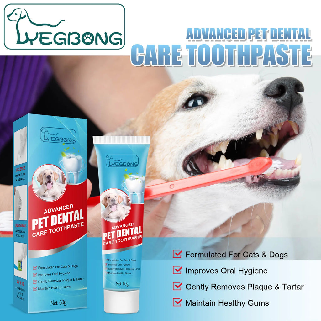 Pet Essentials Hub pet toothpaste for cats and dogs, dental care formula in a tube, designed to promote healthy teeth and fresh breath.