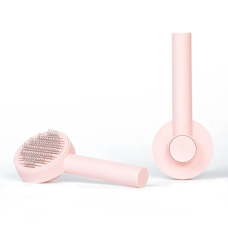 AllDay Goods cat hair cleaner brush with massage comb for pet grooming, featuring silicone bristles for removing loose fur.