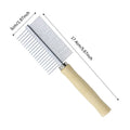 AllDay Goods dog grooming hair remover and wooden handle cat comb for pet grooming, featuring natural wood and fine teeth.