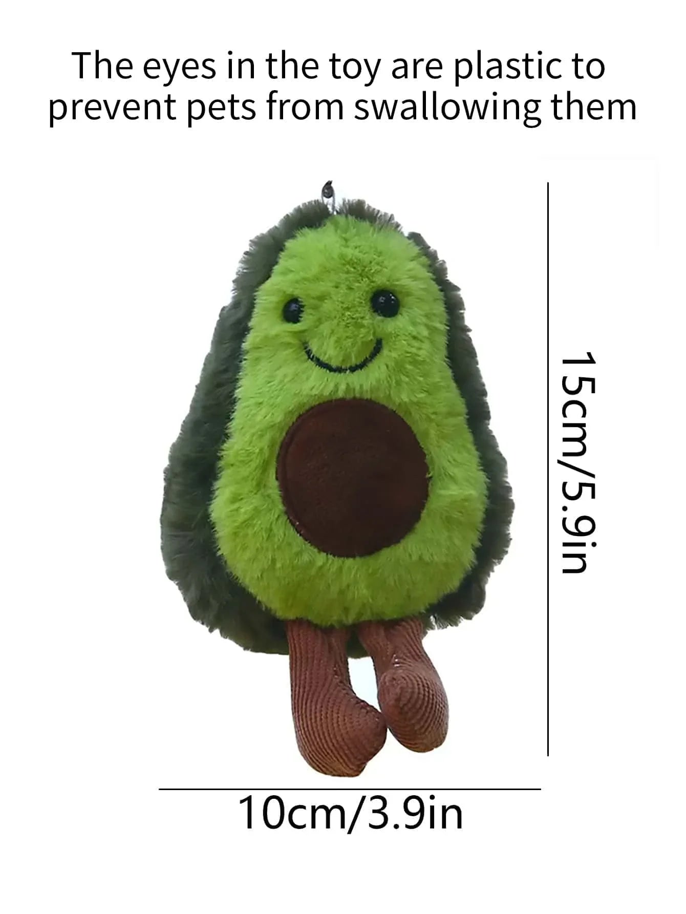 Cute plush avocado pet toy from Pet Essentials Hub, designed as a funny and soft cat toy for playful cats.