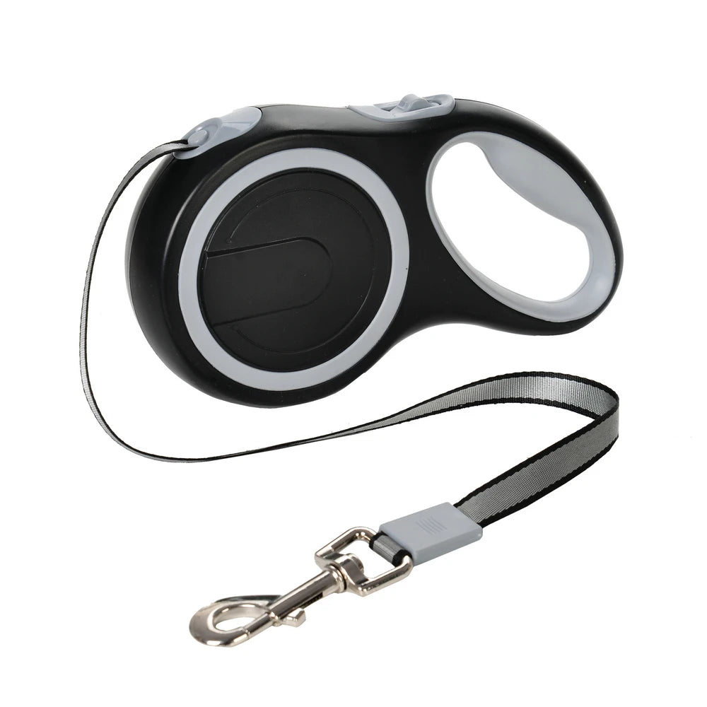Heavy-duty retractable dog leash for large dogs, 5M/8M length, durable pet collar and leash from Pet Essentials Hub.