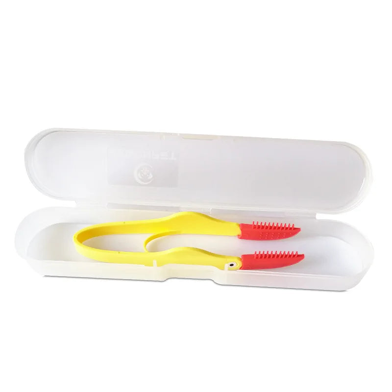 AllDay Goods pet silicone tear remover comb for eye cleaning, gentle grooming tool for pets with soft silicone bristles.