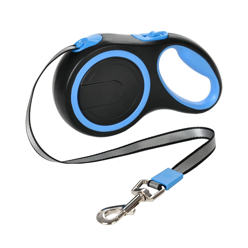 Heavy-duty retractable dog leash for large dogs, 5m/8m length, made by Pet Essentials Hub, with a comfortable handle and durable design.