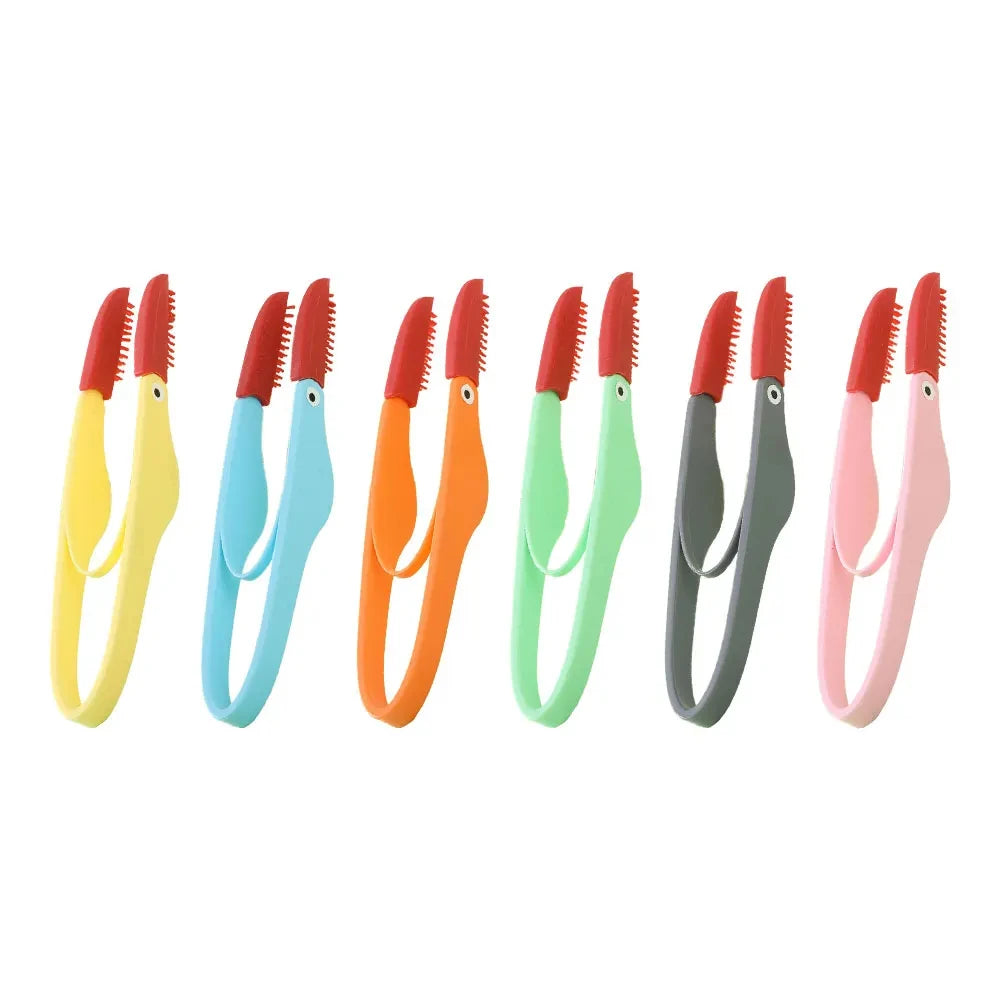 AllDay Goods pet silicone tear remover comb for eye cleaning, gentle grooming tool for pets with tear stains and eye discharge.