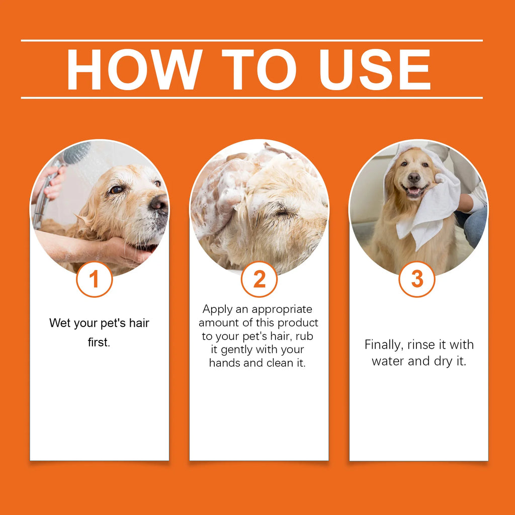Natural Pet Shampoo for dogs and cats by Pet Essentials Hub, gentle grooming formula with soothing ingredients.