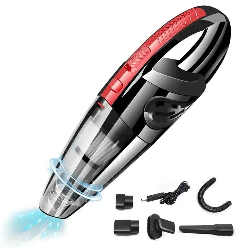 Wireless handheld portable car vacuum cleaner for pet hair by Pet Essentials Hub, compact and easy to use inside vehicles.