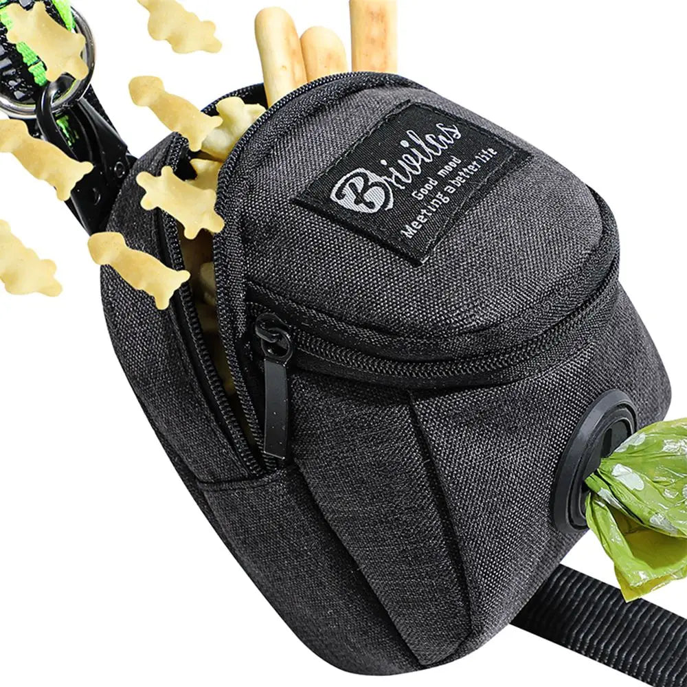 AllDay Goods portable dog training treat pouch with multiple compartments, designed for travel and training sessions.