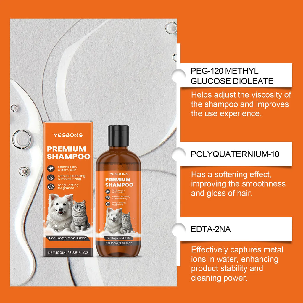 Natural Pet Shampoo for dogs and cats from Pet Essentials Hub, showing a bottle of gentle, pet-friendly grooming formula.
