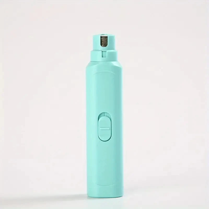 Battery-powered pet nail grinder by AllDay Goods for dogs and cats, showing the compact grooming tool with grinding tip.