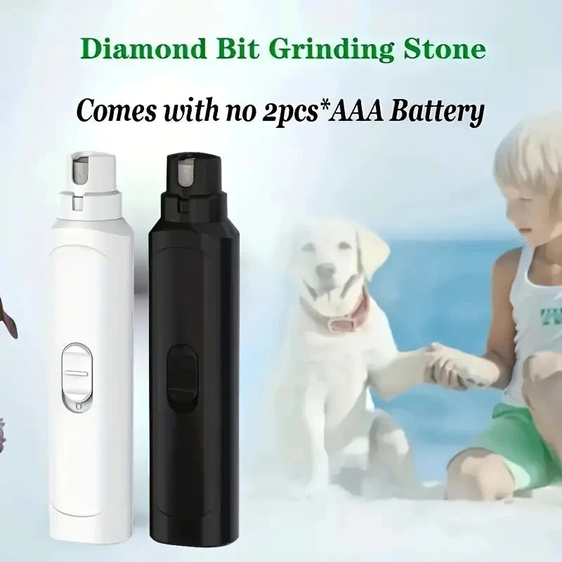 Battery-powered pet nail grinder for dogs and cats, AllDay Goods pet grooming tool with a compact design and safety guard.