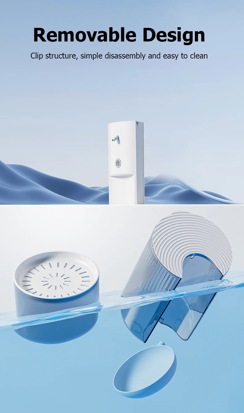 Wireless smart pet water dispenser by AllDay Goods, cat and dog water fountain with easy-to-use design and clear water flow.
