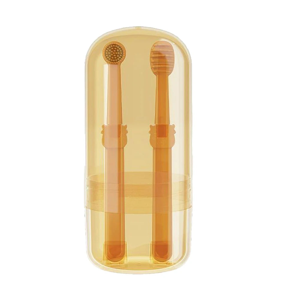 Pet Essentials Hub pet teeth whitening silicone toothbrush kit for effective at-home pet dental care, featuring soft silicone brushes.