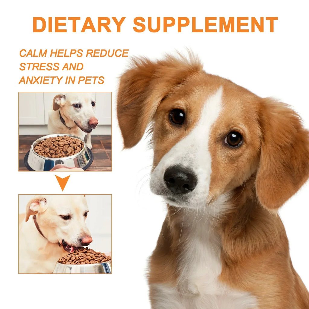 Organic calming drops for pets from Pet Essentials Hub, featuring a natural blend to help reduce anxiety and promote relaxation.