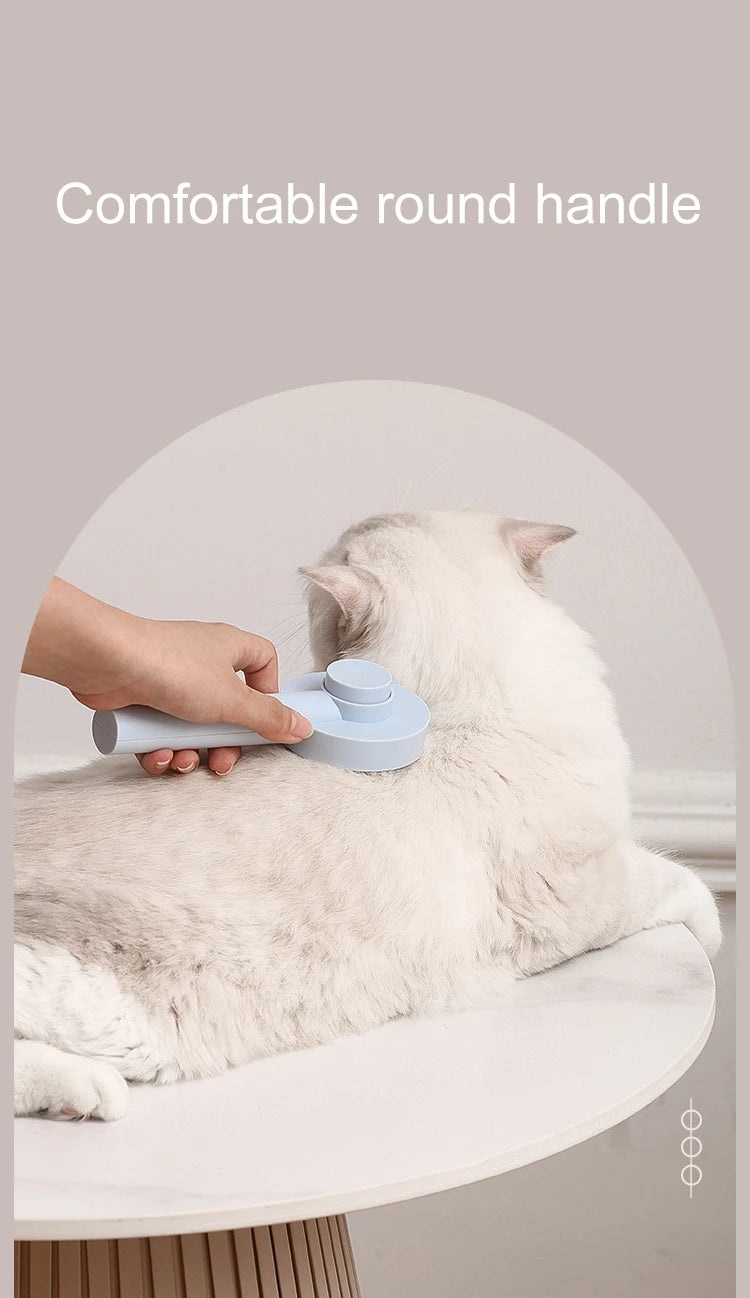 AllDay Goods cat hair cleaner brush with massage comb for pet grooming, featuring soft bristles and ergonomic handle for easy use.