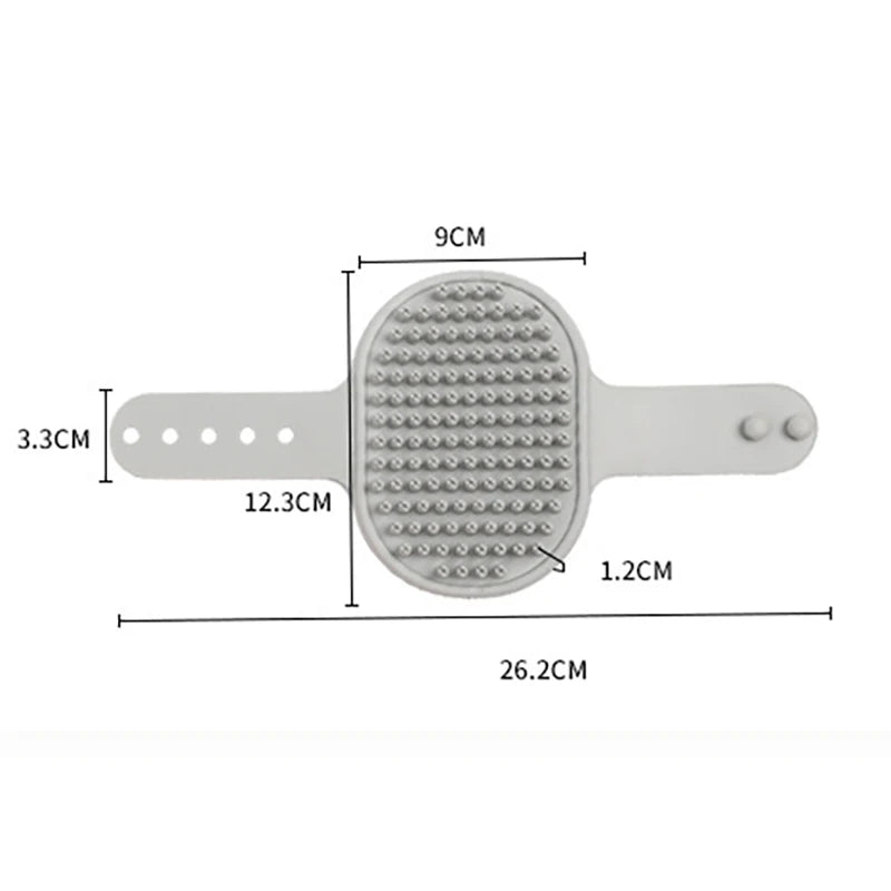 AllDay Goods pet grooming comb with massage brush and adjustable handle for cats, designed to detangle and soothe fur.