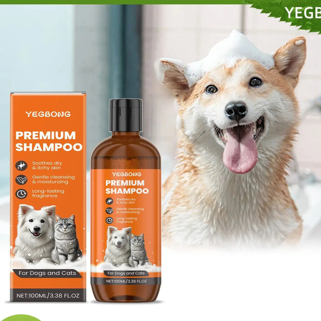 Natural pet shampoo for dogs and cats by Pet Essentials Hub, gentle grooming formula with soothing ingredients.