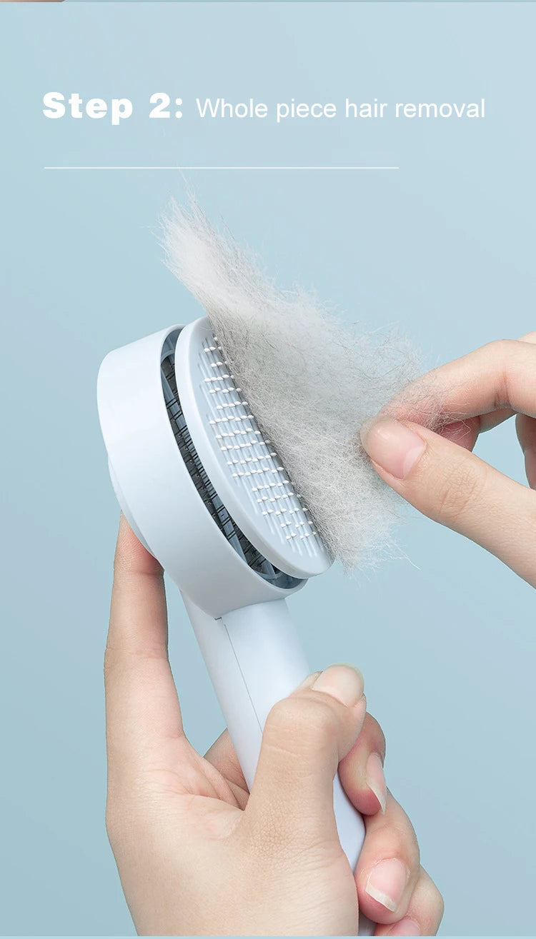AllDay Goods cat hair cleaner brush with massage comb for pet grooming, featuring a sleek design and effective hair removal.