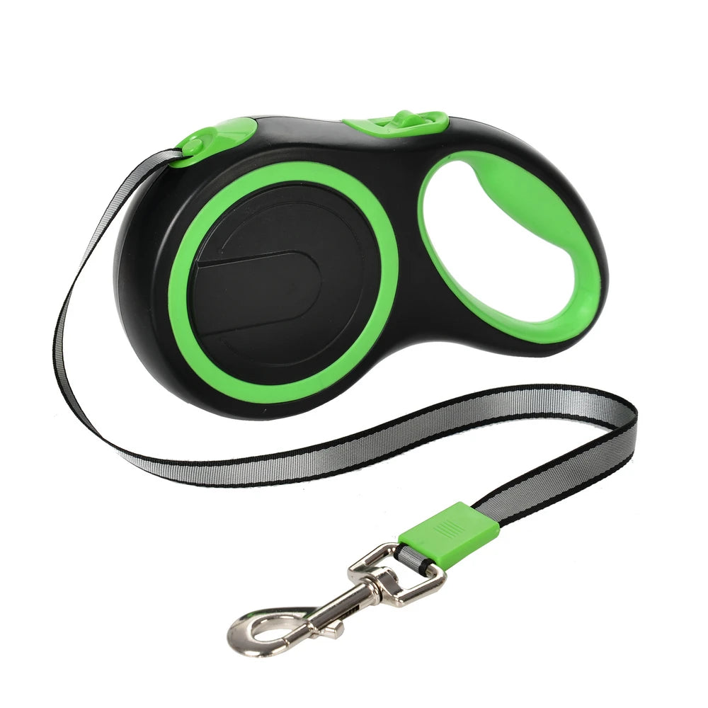 Heavy-duty retractable dog leash for large dogs, 5M or 8M length, from Pet Essentials Hub, featuring durable construction and comfortable grip.
