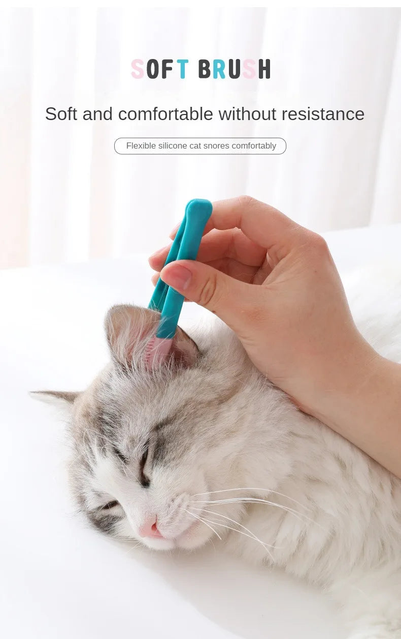 AllDay Goods pet tear stain remover comb and eye cleaning brush for gentle grooming of dogs and cats.