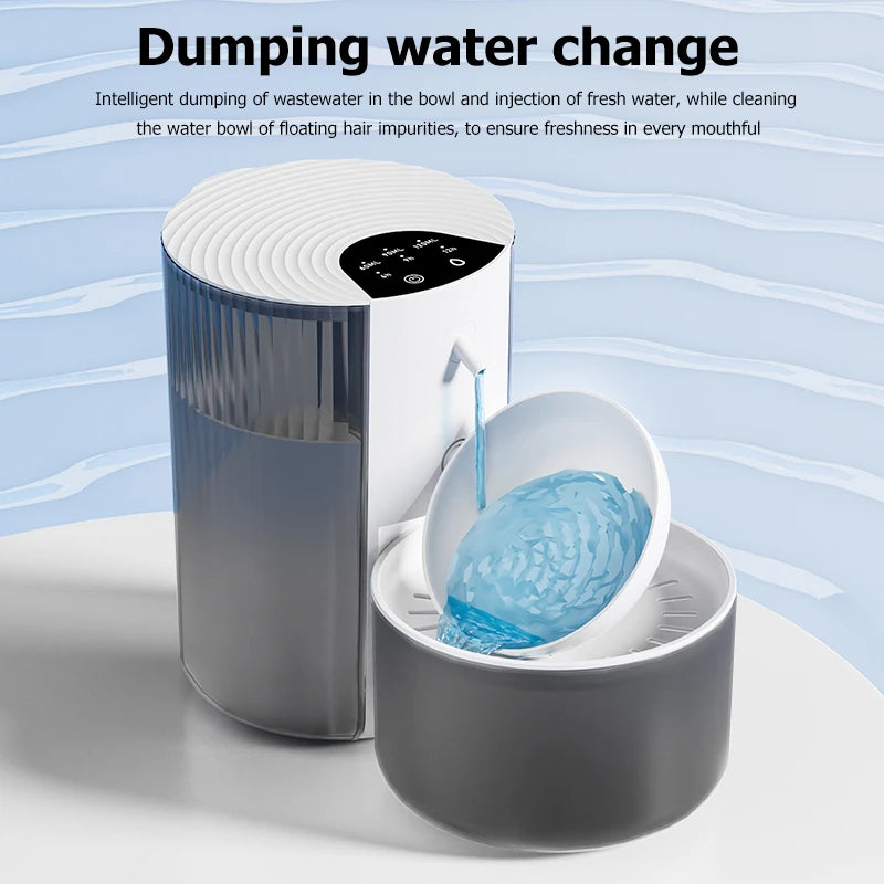 Wireless AllDay Goods pet water dispenser with a sleek bowl for cats and dogs, providing fresh water access.