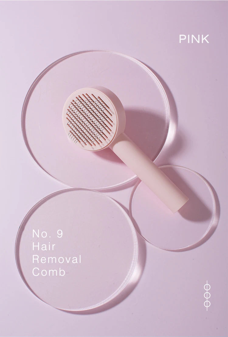 AllDay Goods cat hair cleaner brush with massage comb for pet grooming, featuring soft bristles for removing loose fur.