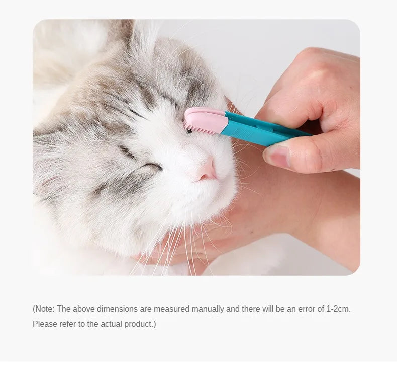 AllDay Goods pet tear stain remover comb and eye cleaning brush for grooming and removing stains from pets' eyes.