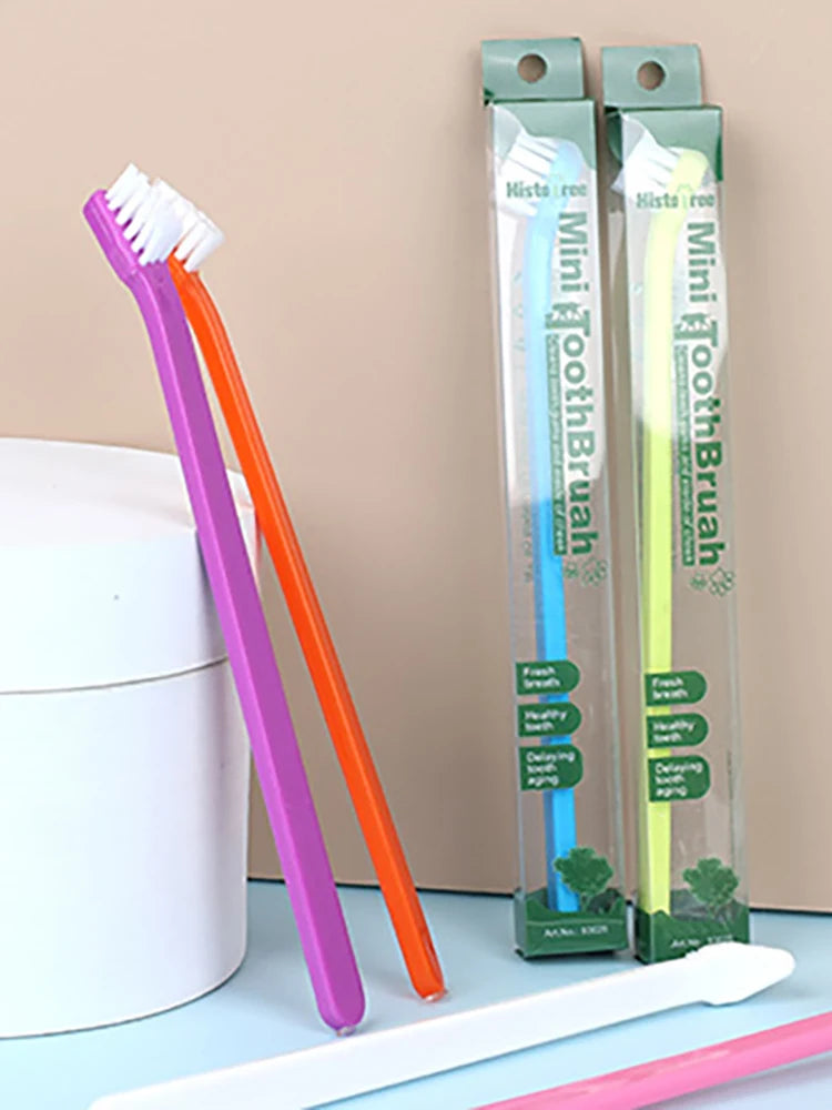 Pet Essentials Hub Vet Recommended Dog Toothbrush with micro head for effective pet dental care, shown in close-up.