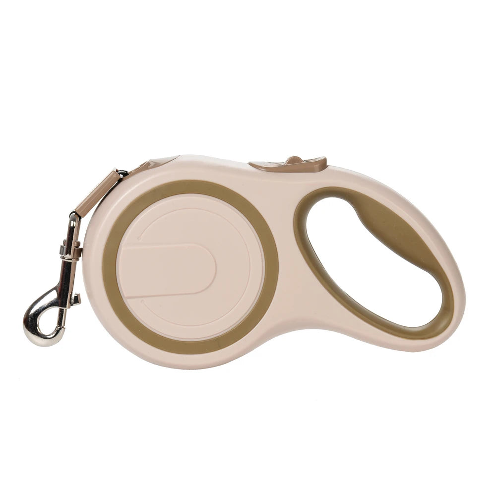 Heavy-duty retractable dog leash for large dogs from Pet Essentials Hub, showing the 5M/8M leash with handle and leash reel.