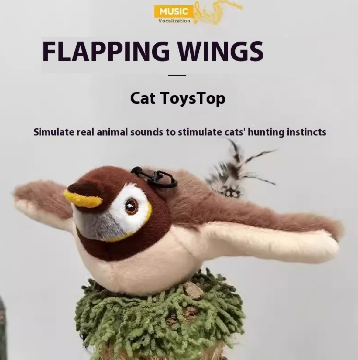 Soft plush bird-shaped pet toy from My Store, designed for cats and small pets to play and cuddle.