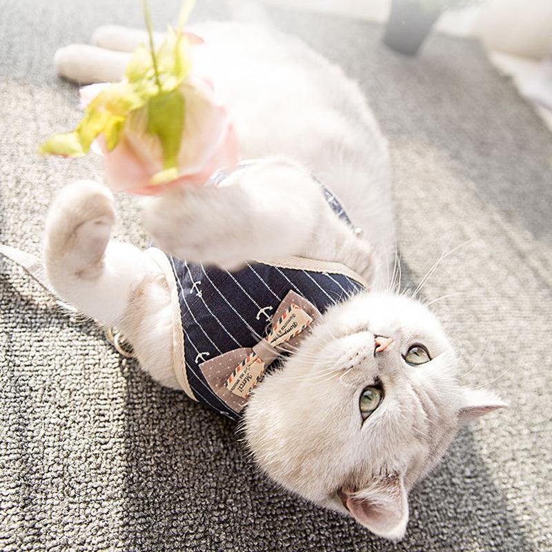 Breathable mesh pet leash for dogs and cats by Dog Hugs Cat, featuring comfortable, lightweight material for easy control.