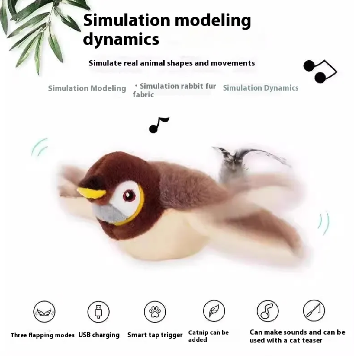 Soft plush bird-shaped pet toy from My Store, designed for cats and small animals to play and cuddle with.